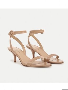 Veronica Beard Darcelle Leather Sandals Size 9 Bisque Nude Ankle Strap Heels NIB